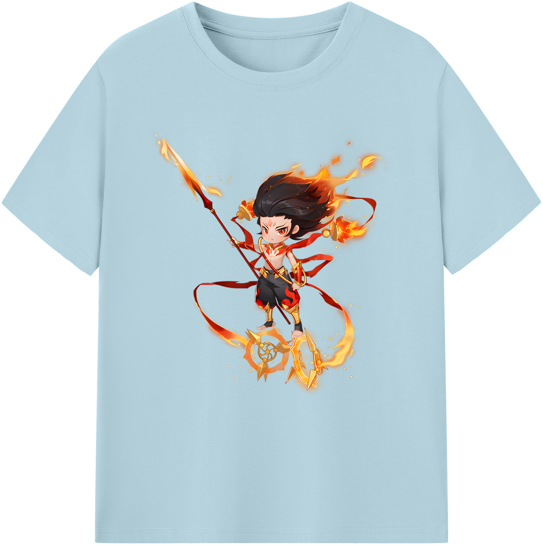 （画像用） Ne Zha 2 ナタ 魔童の大暴れ 綿100％半袖Tシャツ（フロントプリント）